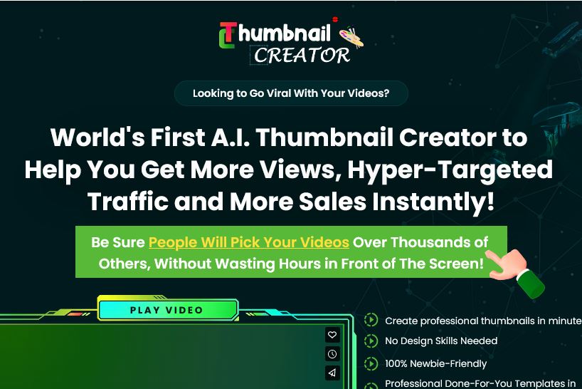 Thumbnail Creator Review + OTO - Created by Venkatesh Kumar